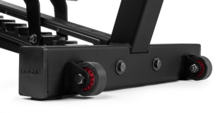 catalog/Strength Equipment/Strength Training/Weight Benches/Adjustable : Incline Benches/RF0983-BLACK-MG/2024 MG colors/RF0983-BLACK-MG-Red-Wheels_r8b36e