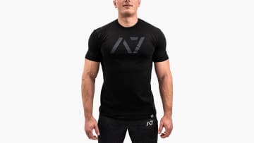 A7 Fitness Stealth Bar Grip Shirt - Black front view