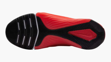Nike Metcon 7 - Men's - Chile Red / Magic Ember / White / Black bottom view on white background