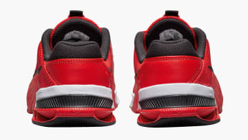 Nike Metcon 7 - Men's - Chile Red / Magic Ember / White / Black back view on white background