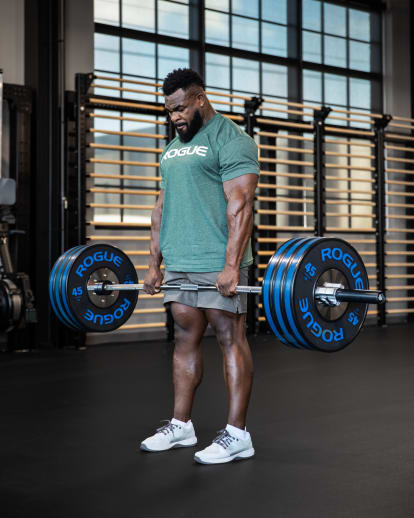 Bar Deadlift Peso Muerto Olimpico Con Barra Rogue Hybrid Power Bar