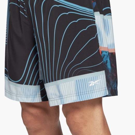 RBR Lines Print Pantaloncini Uomo, Costume Da Bagno In Poliestere Riciclato, Asciugatura Rapida, Stampe Diagonali, Con Tasche