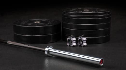 Bravo Bar Bumper Plate Set Weightlifting Rogue Fitness Canada