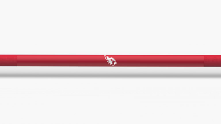 catalog/Weightlifting Bars and Plates/Barbells/Mens 20KG Barbells/NFL - Ohio Bar/Ohio Bar Pics/Ohio-Bar-Cardinals-NFL-Shaft-2_dcpja7