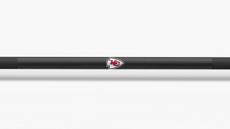 catalog/Weightlifting Bars and Plates/Barbells/Mens 20KG Barbells/NFL - Ohio Bar/Ohio Bar Pics/Ohio-Bar-Cardinals-NFL-Shaft-2_dcpja7